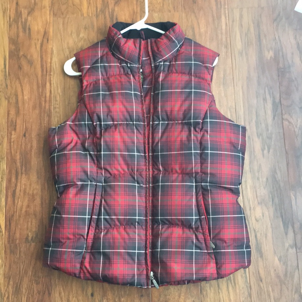 Eddie Bauer plaid down vest medium